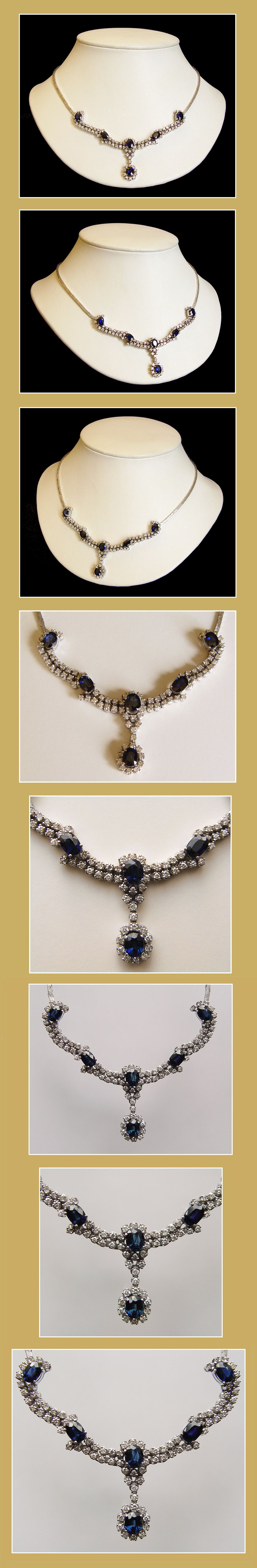 Collier met Diamanten en Saffieren